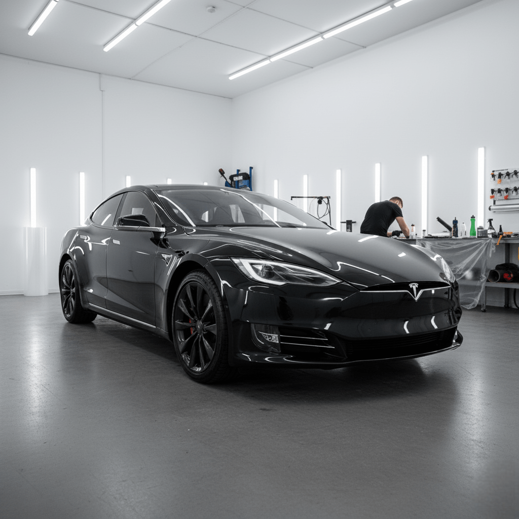 Tesla Model S in Midnight Blue